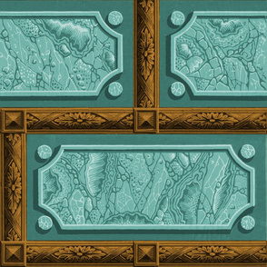 Neoclassical Marble Panels ~ Duck Egg Blue with Bronze  