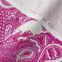 Paisley Rats - medium small - magenta