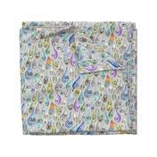 raindrops with personality, large scale, cool light gray grey