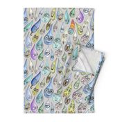 raindrops with personality, large scale, cool light gray grey