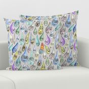 raindrops with personality, large scale, cool light gray grey