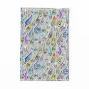 raindrops with personality, large scale, cool light gray grey