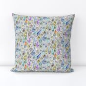 raindrops with personality, small scale, cool light gray grey