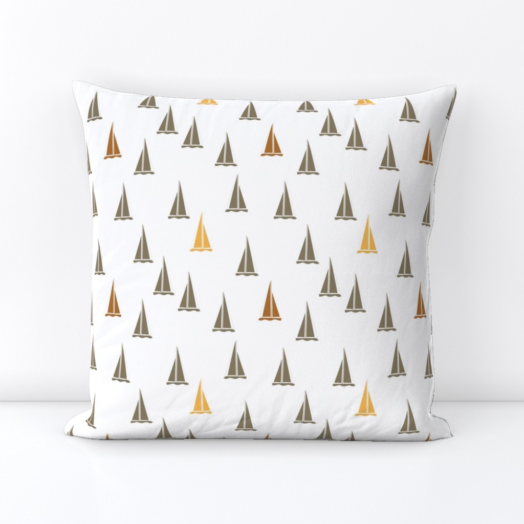 Sailboating|gray copper yellow sailboats|Renee Davis