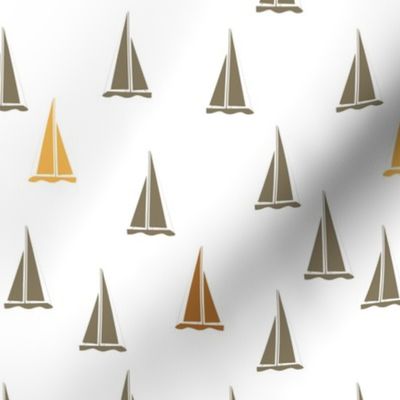 Sailboating|gray copper yellow sailboats|Renee Davis