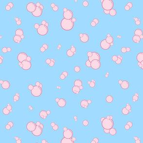 pink bubbles on blue
