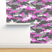 hot pink and grey camouflage - camo - C19BS