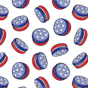 red white and blue macaron - macaroons - stars - LAD19 