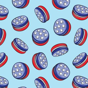 red white and blue macaron - macaroons - stars - blue - LAD19 