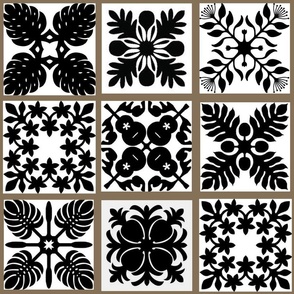 Hawaiian quilt Stair tiles 4 x 4