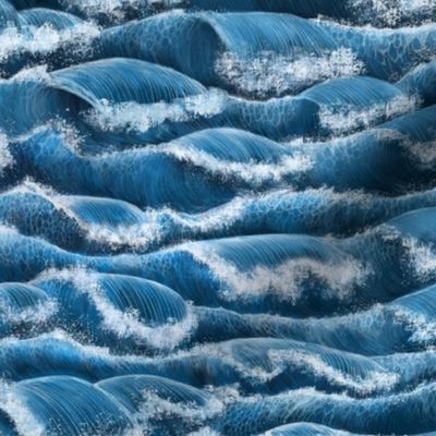 Big Waves - Rough Sea - Gouache