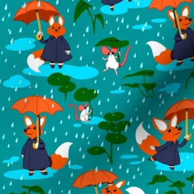 Rainy Day Foxes