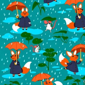 Rainy Day Foxes