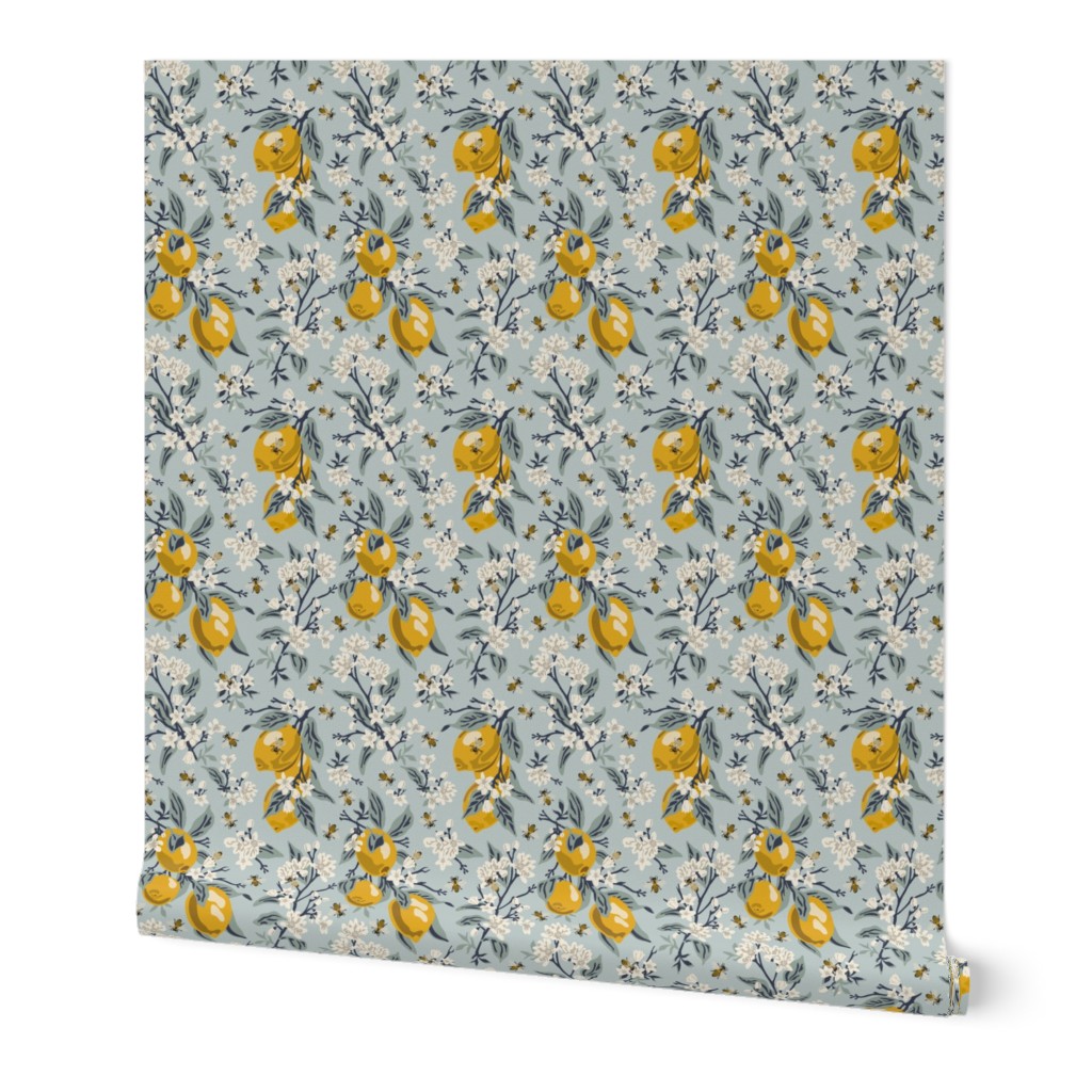 Bees & Lemons - Small - Blue