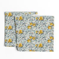 Bees & Lemons - Small - Blue