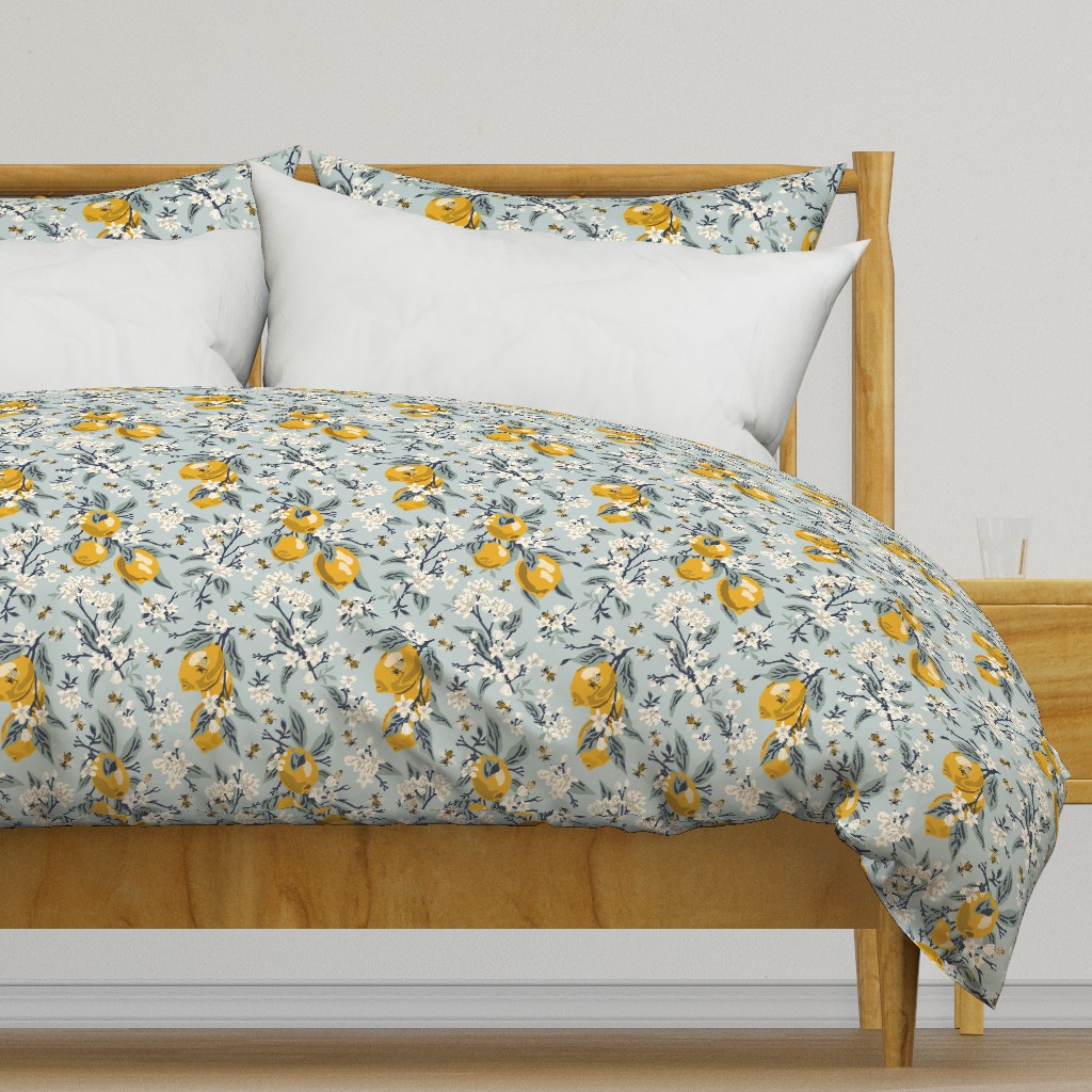 Bees & Lemons - Medium - Blue - (original colors)