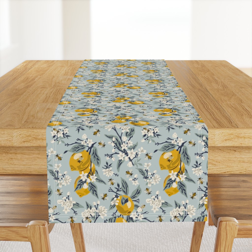 Bees & Lemons - Medium - Blue - (original colors)