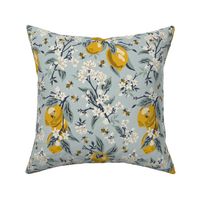 Bees & Lemons - Medium - Blue - (original colors)