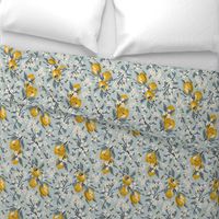 Bees & Lemons - Medium - Blue - (original colors)