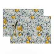 Bees & Lemons - Medium - Blue - (original colors)