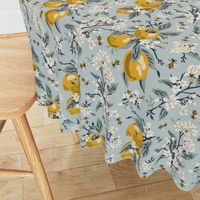 Bees & Lemons - Medium - Blue - (original colors)