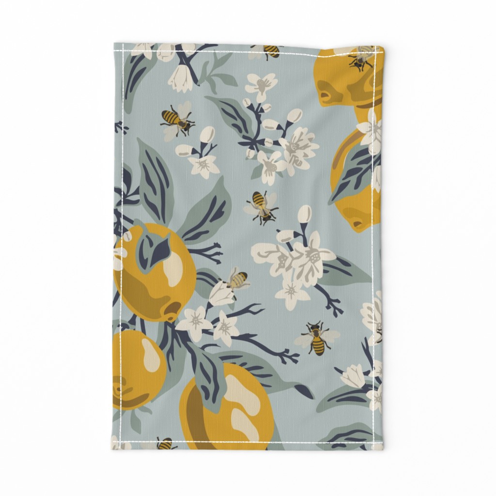 Bees  & Lemons - Jumbo - Blue (original colors)