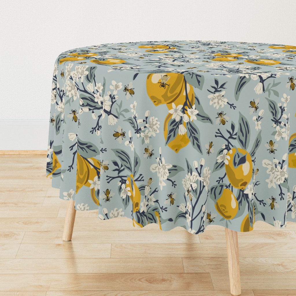 Bees  & Lemons - Jumbo - Blue (original colors)