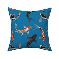 Japanese Koi Fish Pattern on Dark Blue Smaller Size