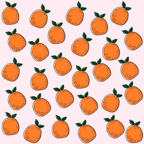 Cute Oranges on pink background