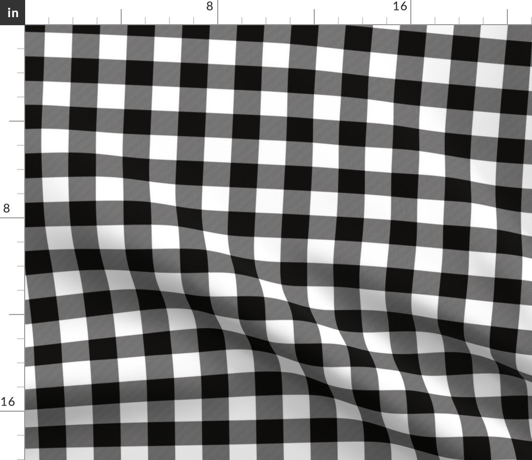 white black plaid - 1" scale