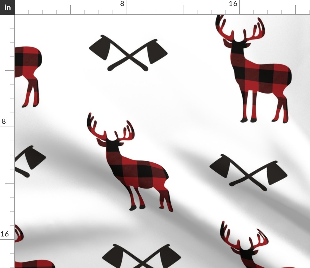 buffalo plaid deer and axes