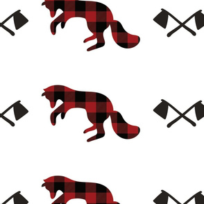 buffalo plaid fox and axes