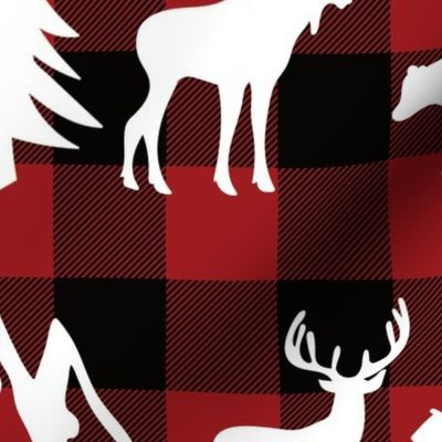 buffalo plaid woodland animals