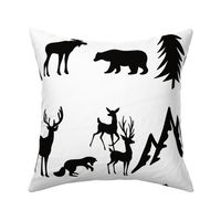 woodland animals black