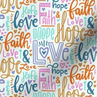 Faith hope and love - light background 