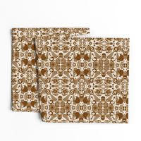 kiwi damask in brown and taupe -  small scale