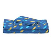 Rain umbrellas blue yellow Wallpaper