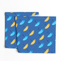 Rain umbrellas blue yellow Wallpaper