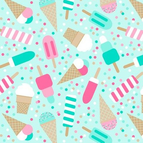ice cream party on mint - small