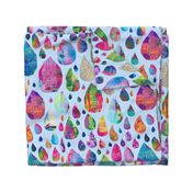 Brightly colored rain drop collage