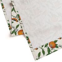 White Flower Blossoms Botanical Fabric - Small Version