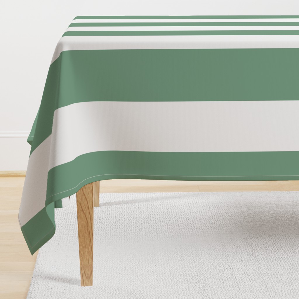 Sage Green and White Vertical Cabana Tent Stripes