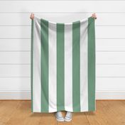 Sage Green and White Vertical Cabana Tent Stripes