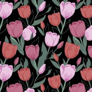 Small shades of pink tulips