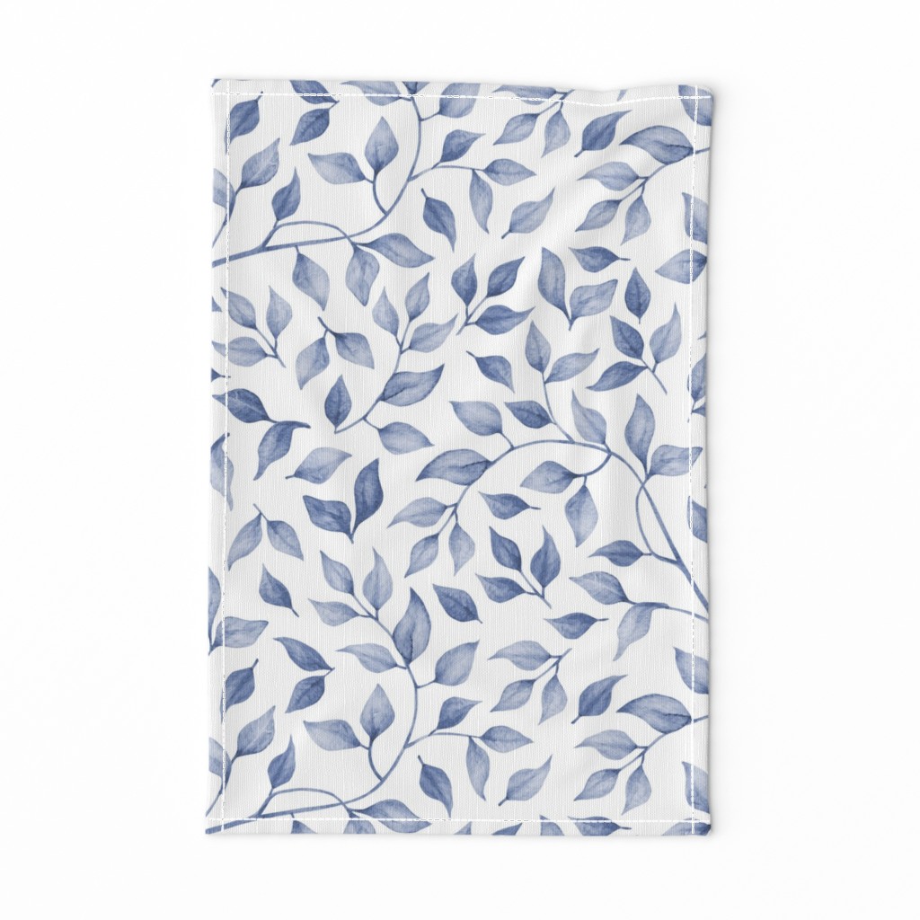 Blue Leaves On White