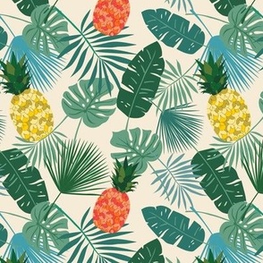 Tropical Leaves and Pineapple