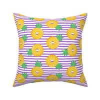 Pineapple donuts - doughnuts - summer - purple stripes - LAD19