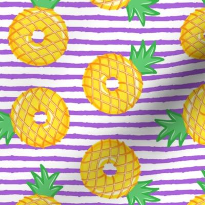 Pineapple donuts - doughnuts - summer - purple stripes - LAD19