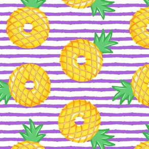 Pineapple donuts - doughnuts - summer - purple stripes - LAD19