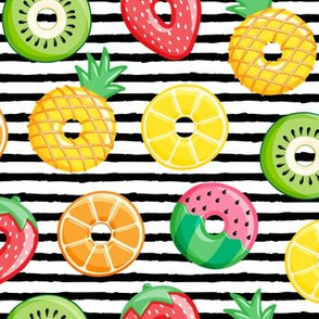 fruit donuts - summer doughnuts - black stripes - LAD19
